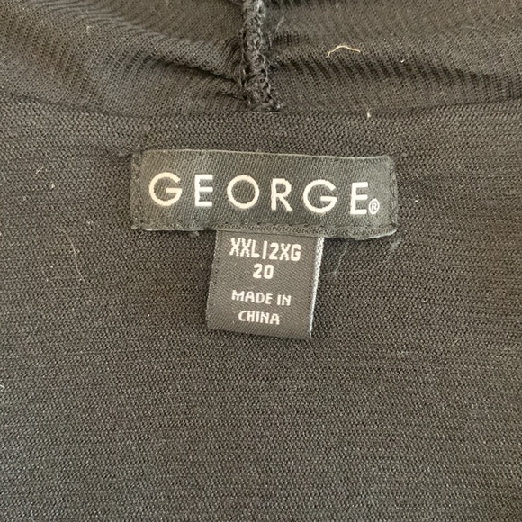 George Black Sheer Three Quarter Sleeve Gathered V Neck Blouse Size 20 - Picture 6 of 7